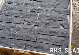Облицовочный камень RKS SLATE Chittor Black Limestone Strips