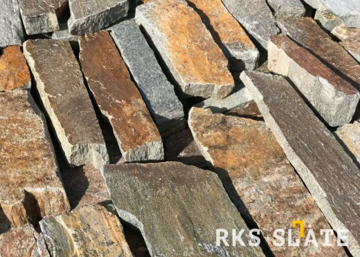 Натуральный камень для фасада RKS SLATE Multi Quartz Strips