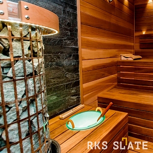 Отделка бани — дизайн отделки бань 3D панели RKS SLATE Кварцит Black Quartz Classic