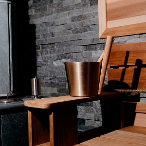 Отделка бани — внутренняя отделка бани камнями 3D панели RKS SLATE Кварцит Black Quartz Classic