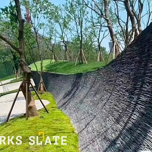 Отделочный камень для фасада 3D панели RKS SLATE Сланец Black Waterfall Rockface