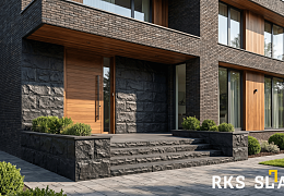 Фасадный колотый камень RKS SLATE Belgian Black Rock (Скала)