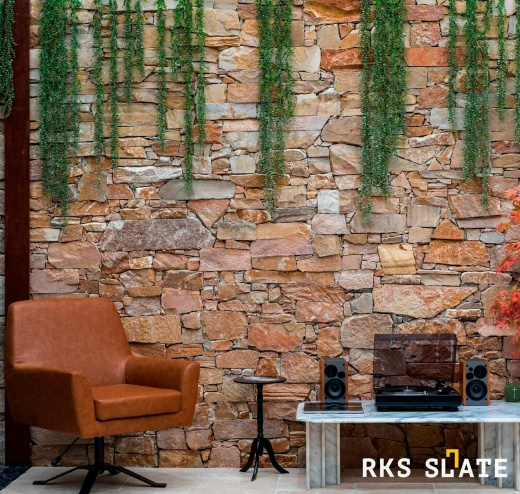Натуральный камень для фасада RKS SLATE Beige Quartz Strips