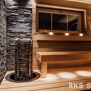 Отделка парной в бане — отделка бань камнем 3D мозаика из камня RKS SLATE Сланец Black Bark Rockface