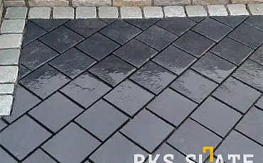 Натуральная каменная брусчатка RKS Slate Belgian Black: элегантность черного цвета в деталях