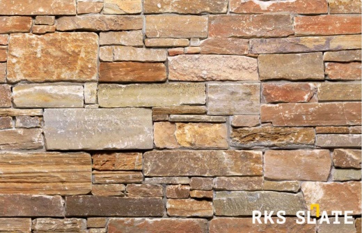 Натуральный камень для фасада RKS SLATE Beige Quartz Strips