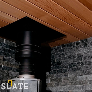Отделка бани — камень для отделки печи в бане 3D панели RKS SLATE Кварцит Black Quartz Classic