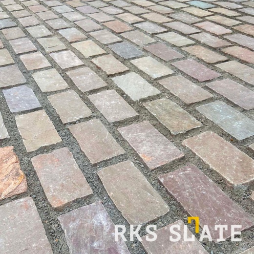 RKS Slate Belgian Multi 200х100 мм. Прочная тротуарная плитка и плитка для пола из натурального песчаника. Лучшая цена на плитку из камня известняк