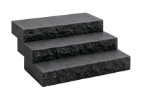 Черная Ступень из камня, Belgian Black, колотая, 1000х300х150 мм из натурального камня известняк