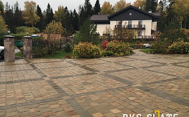 Гранитная брусчатка RKS Slate Vermont 200х200 мм: Солнечное Преображение Вашего Частного Дома