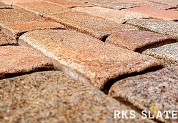Гранитная брусчатка RKS Slate Vermont, галтованная 200х100 мм