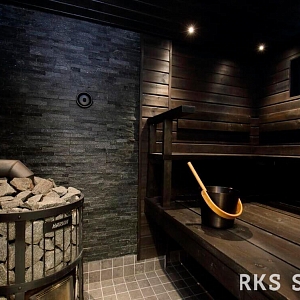 Отделка бани — отделка бани внутри фото 3D панели RKS SLATE Кварцит Black Quartz Classic