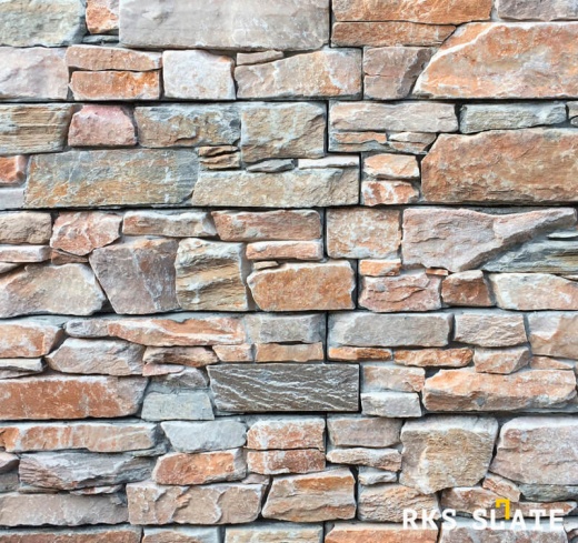 Натуральный камень для фасада RKS SLATE Beige Quartz Strips
