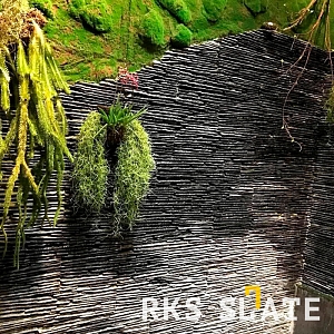 Камень отделочный фасадный натуральный 3D панели RKS SLATE Сланец Black Waterfall Rockface