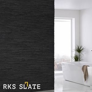Натуральный камень в ванной 3D панели RKS SLATE Сланец Black Waterfall Rockface