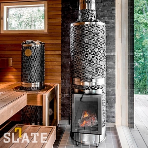 Камень для отделки сауны— дизайн отделки бань 3D панели RKS SLATE Кварцит Black Quartz Classic