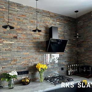 Декоративный камень для дизайна кухни. Фото Натурального камня RKS SLATE