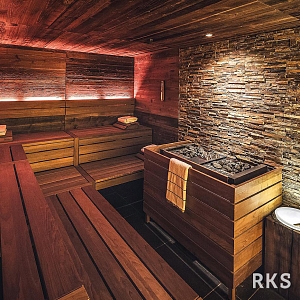 Внутренняя отделка бани камнями — дизайн отделки бань 3D мозаика из камня RKS SLATE Сланец Rusty Slate Rockface