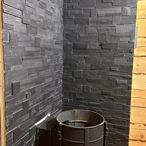 отделка бани внутри 3D панели RKS SLATE Сланец Black Slate Modern