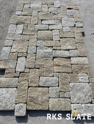 Камень для облицовки камина RKS SLATE Sesame Yellow Quartz Temple